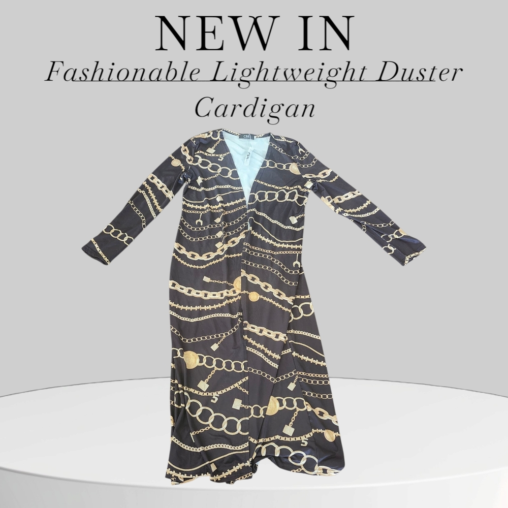 CBR Black and Gold Chain Pattern Duster